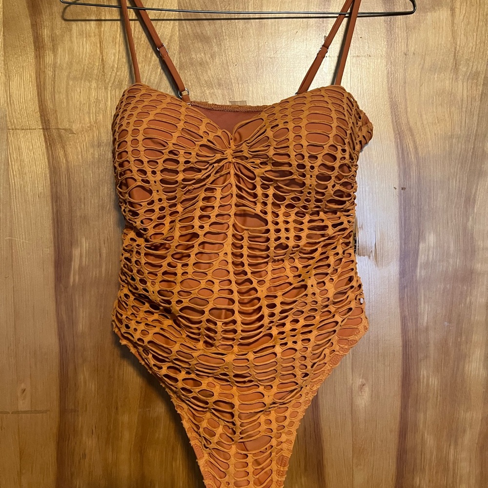 Orange Crochet Swimsuit